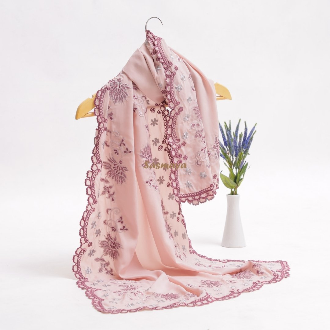 Pashmina - Embroidery Pink
