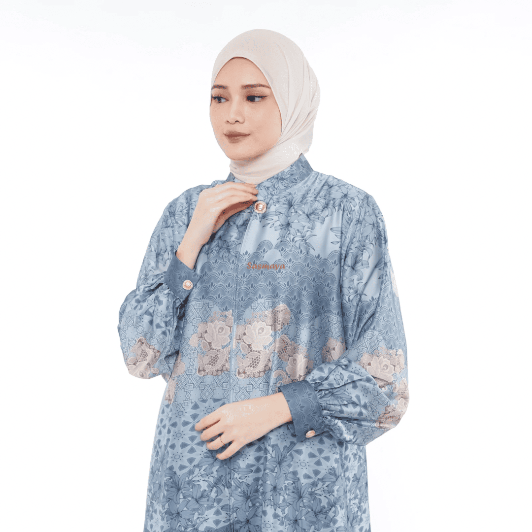 Abaya Print Blue - Image 6