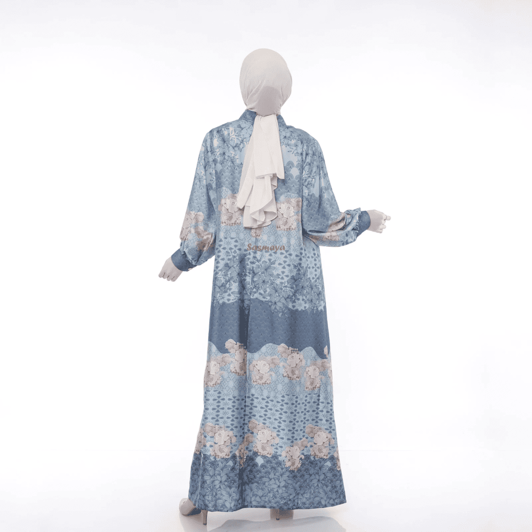 Abaya Print Blue - Image 4