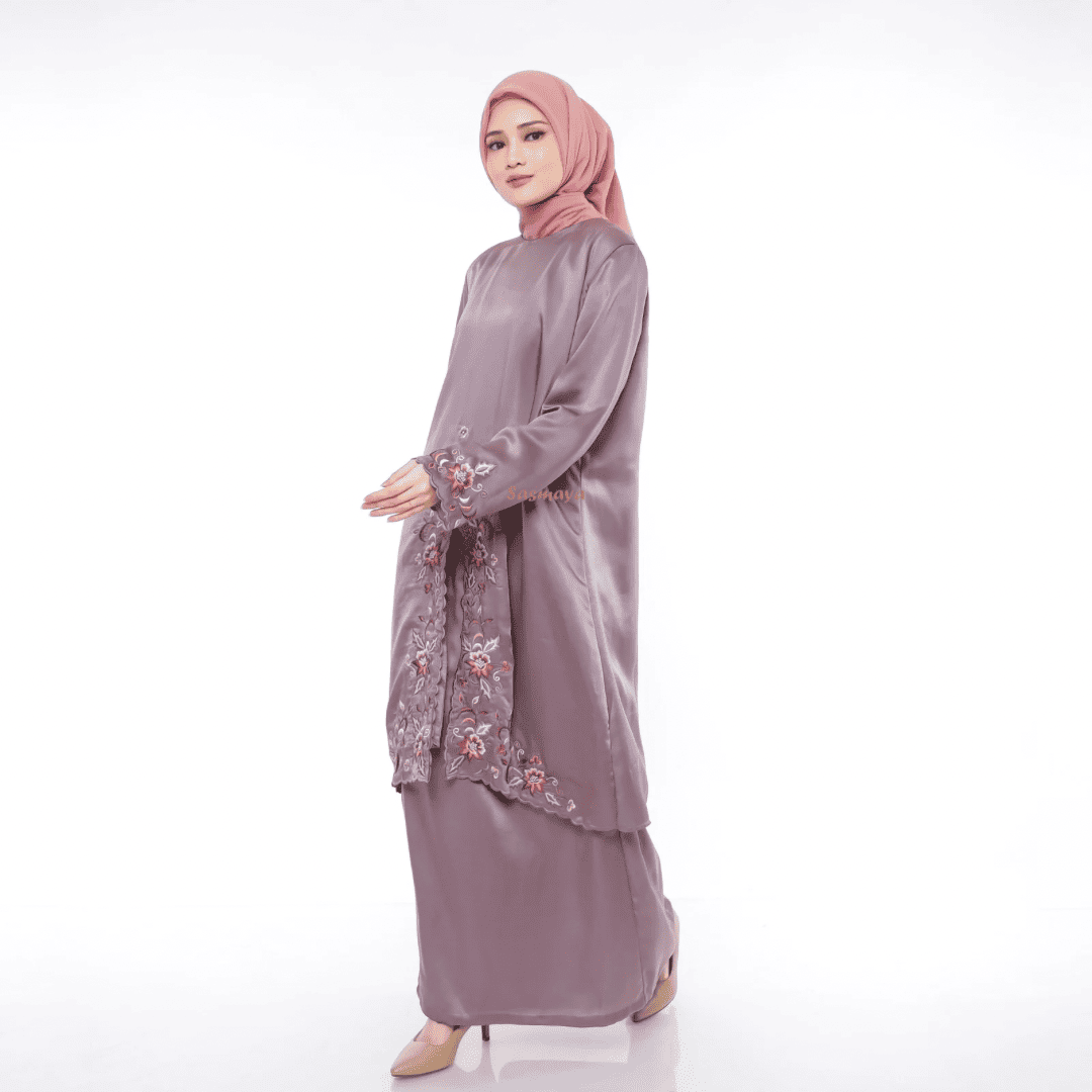 Malay Dress Suji - Purple - Image 7