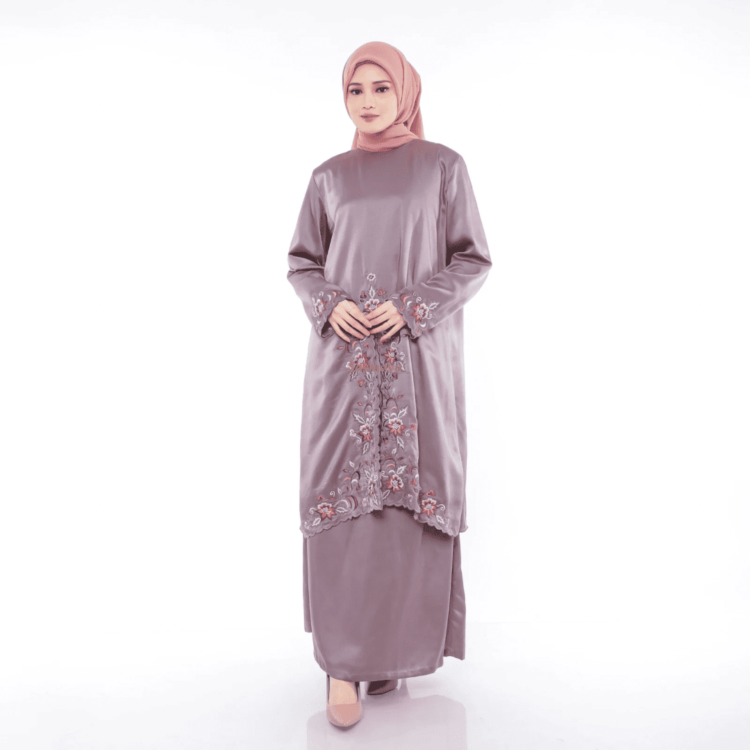 Malay Dress Suji - Purple - Image 6