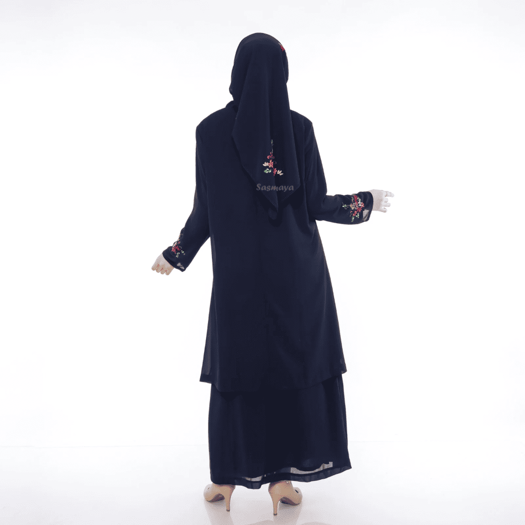 Malay Dress Suji - Navy - Image 4